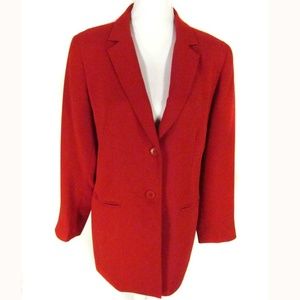 Due per Due Blazer Jacket Size 10 Red Lined